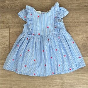 Blue Stripe hear Dress 12 Months